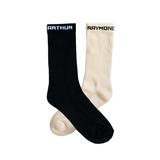 Luxury Bamboo Sports Socks Twin Pack - Black & Ivory