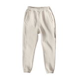 cream speatpants with cuffed ankles